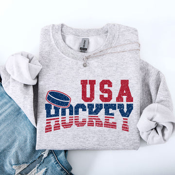 USA, Sports, Hockey, America, Patriotic, Vintage Sweatshirt