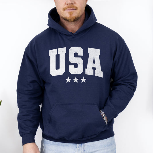 USA, Stars, Retro, Patriotic, America, 4th of July Hoodie, Hooded Sweatshirt