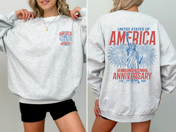 United States Of America Statue Of Liberty Semiquincentennial 250 Years Patriotic Sweatshirt