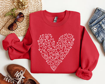 Valentine's Heart Sweatshirt, Vintage Valentine's Day Sweatshirt