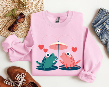 Retro Lover Frogs Sweatshirt, Vintage Valentine's Day Sweatshirt