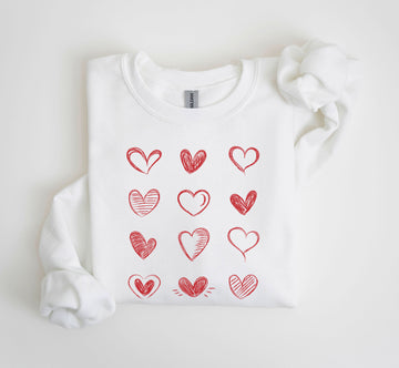 Retro Chic Hearts Sweatshirt, Vintage Valentine's Day Sweatshirt