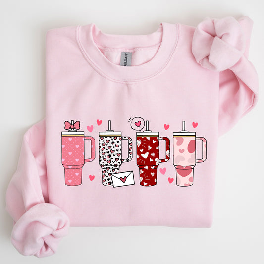 Valentine's Day, Water Cup, Hydration Sweatshirt