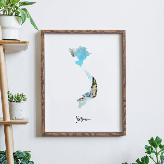 Vietnam Watercolor Map