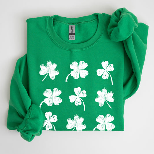Vintage Shamrocks, Ireland, Clover, St Patrick's Day Sweatshirt