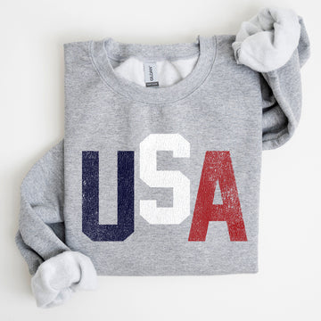 Vintage USA, 4th of July, Red White and Blue, Classic, Patriotic, America Sweatshirt