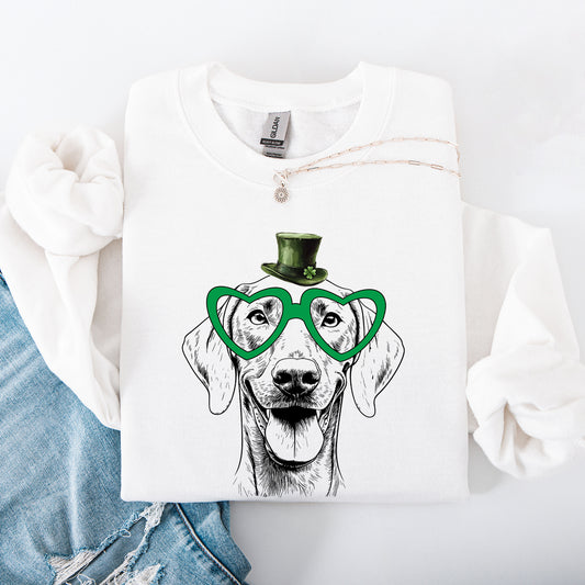 Weimaraner, Adorable Dog, St Patrick's Day, Lucky, Irish Sweatshirt