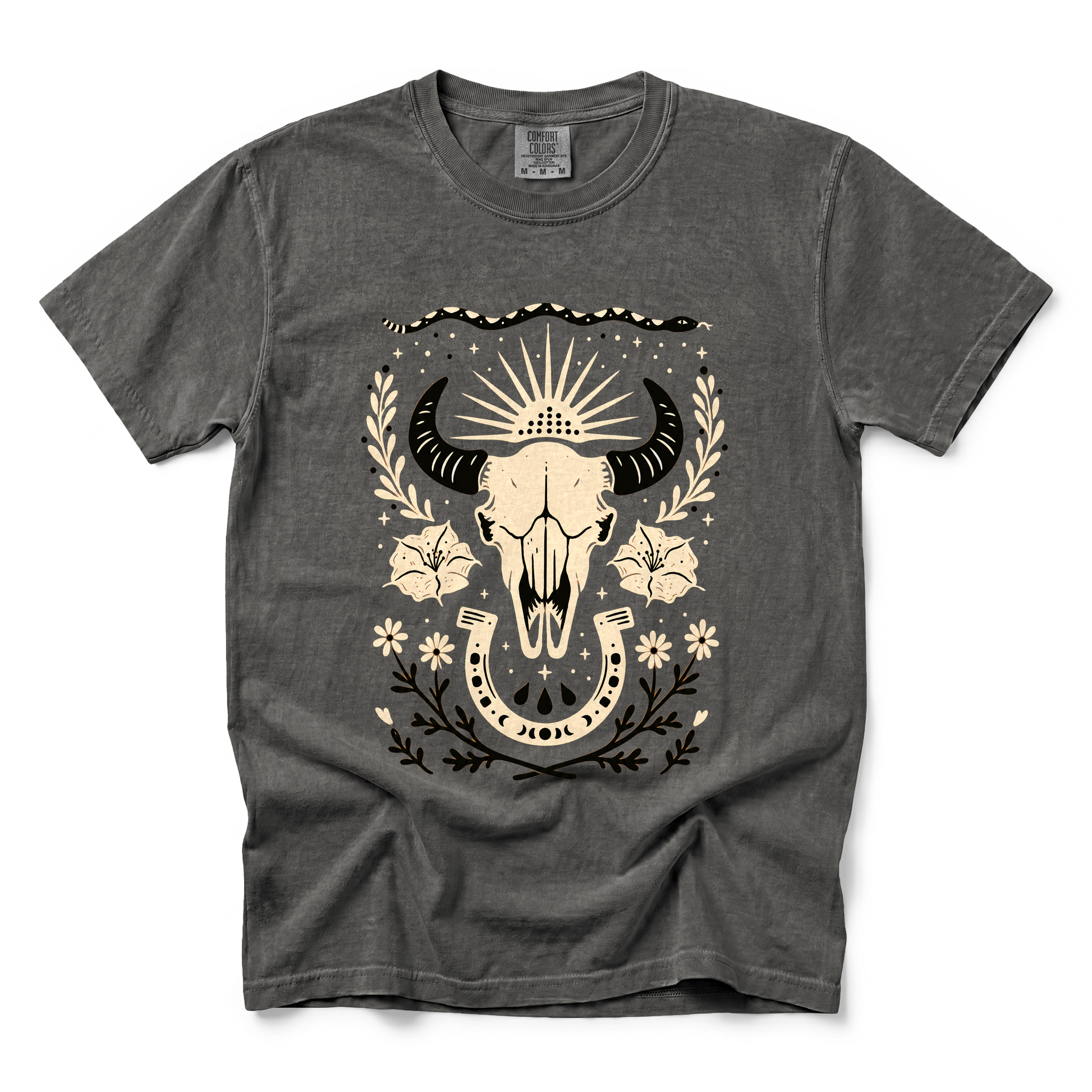 Western graphic on Comfort Colors 1717 in Pepper