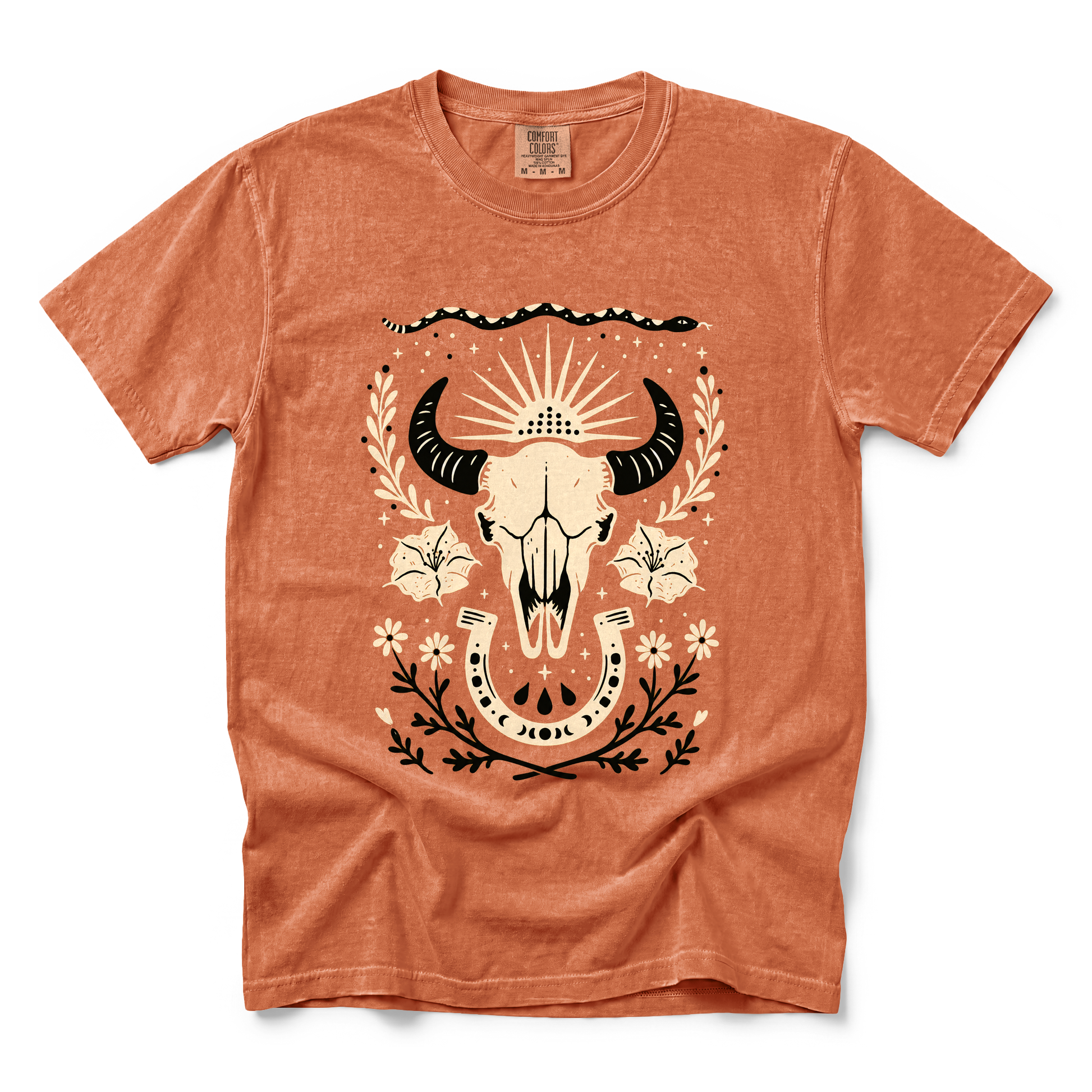 Western graphic on Comfort Colors 1717 in Yam