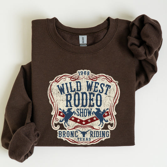 Wild West Rodeo Show Bronco Riding Cowboy Cowgirl Sweatshirt