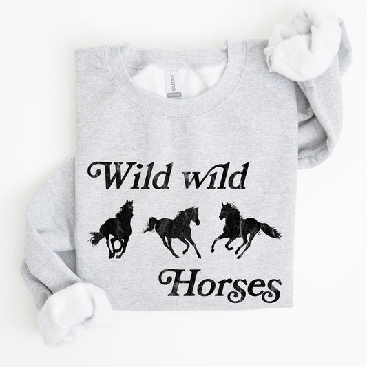 Wild Wild Horses, Country, Cowboy, Retro, Cowgirl Sweatshirt
