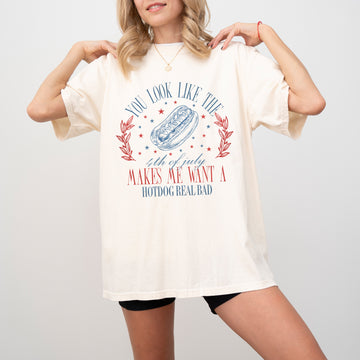 You Look Like The Fourth Of July, 4th of July, Independence Day, Legal, Blonde, Funny, Movie Quote, America, USA, Hot Dog, Tshirt Comfort Colors T-Shirt