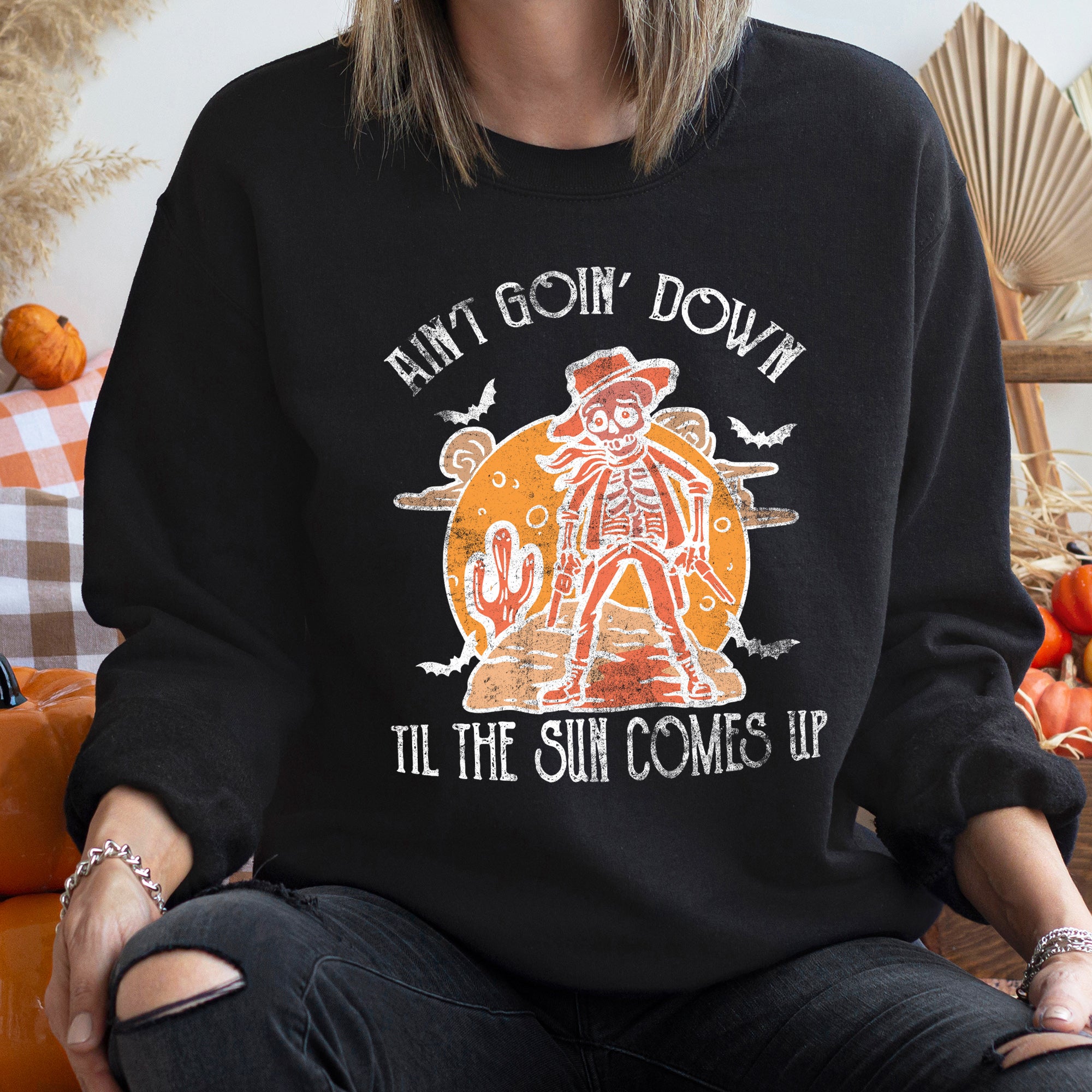 Ain't Going Down Vintage Halloween Sweatshirt