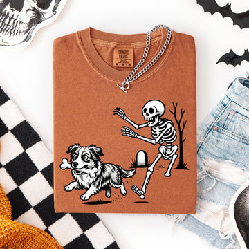 Funny Dog Breeds and Skeleton Tee | Halloween | Comfort Colors 1717 Yam | Dog Mom , Dog Dad Shirt | 50+ Breeds (Copy)
