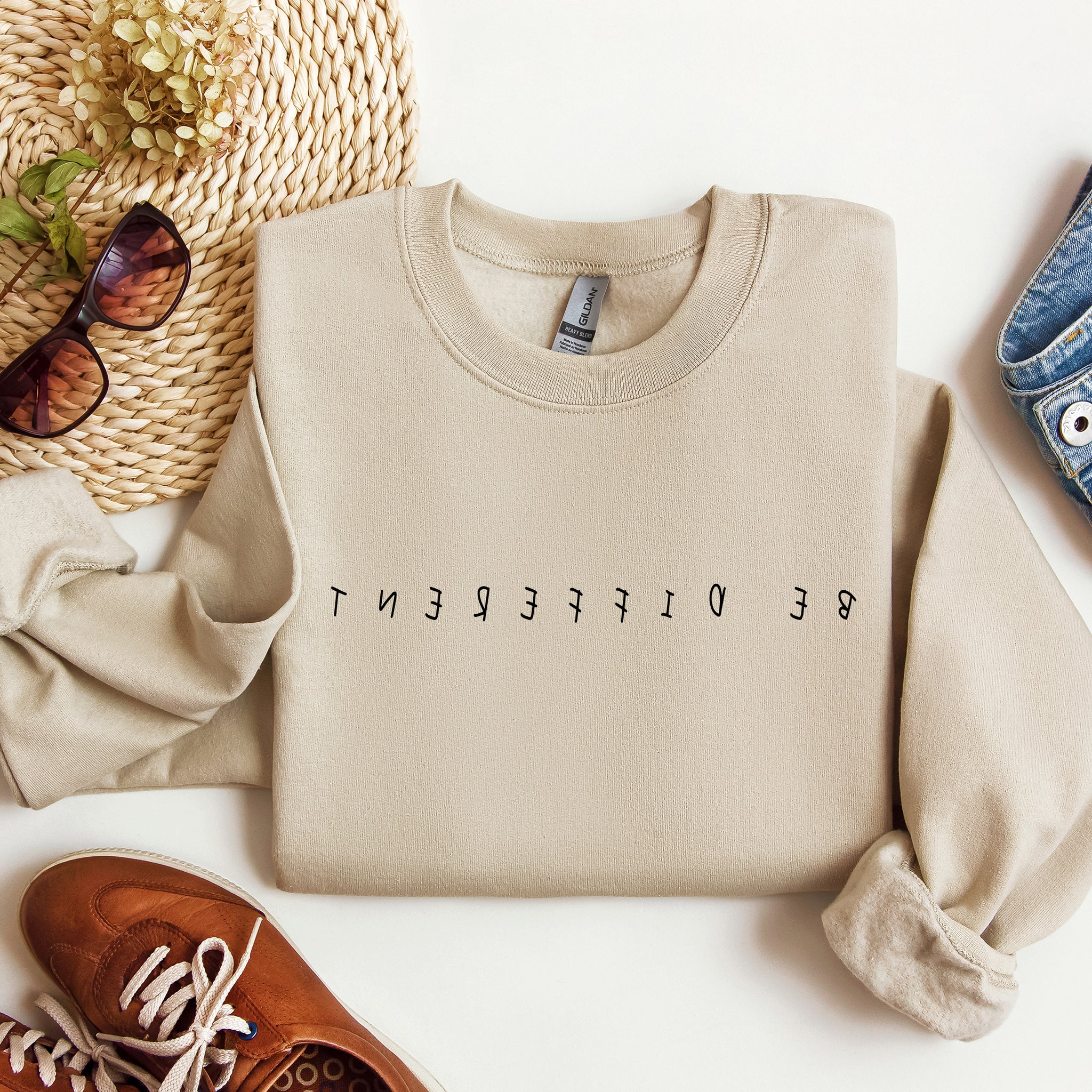 Be Different Funny Sweatshirt, Sarcastic College Sweatshirt