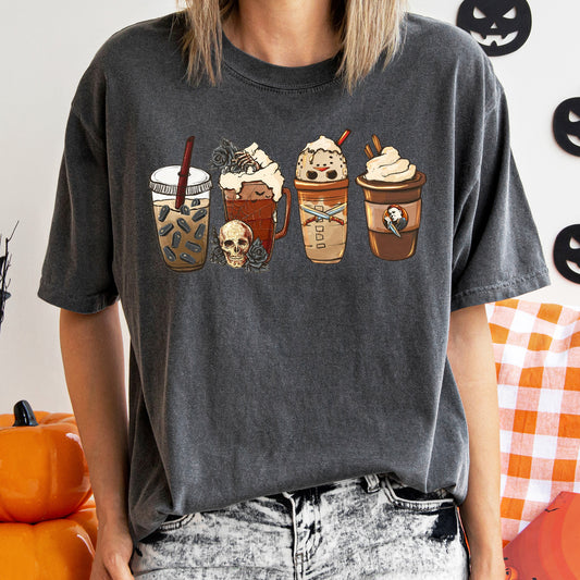 Black Rose Coffee Vintage Halloween Comfort Colors Tshirt