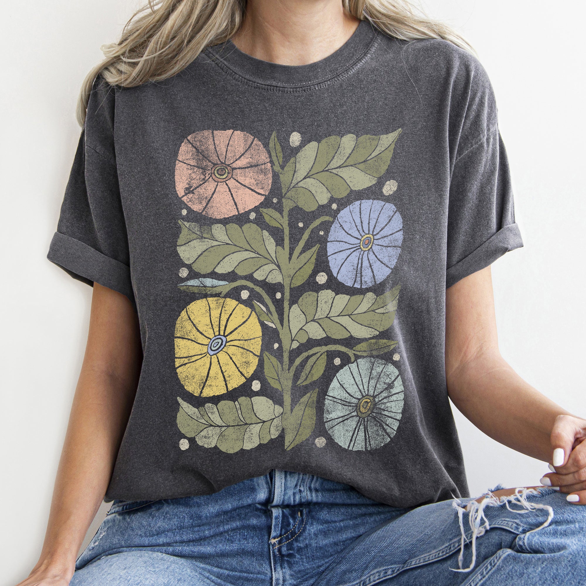 Boho Folk Art Chic Flower T-shirt