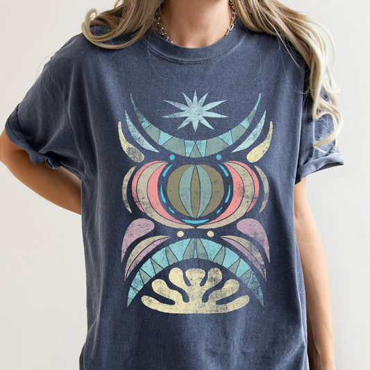 Boho Folk Art Celestial Star Comfort Colors Tshirt