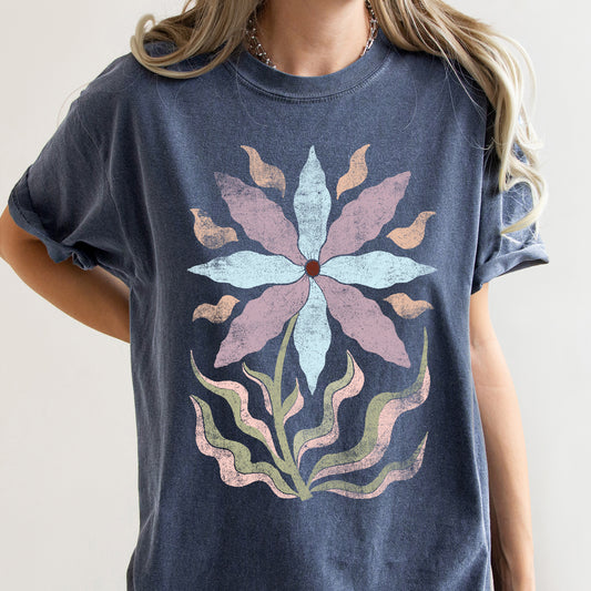 Boho Folk Art Floral Vintage Comfort Colors Tshirt