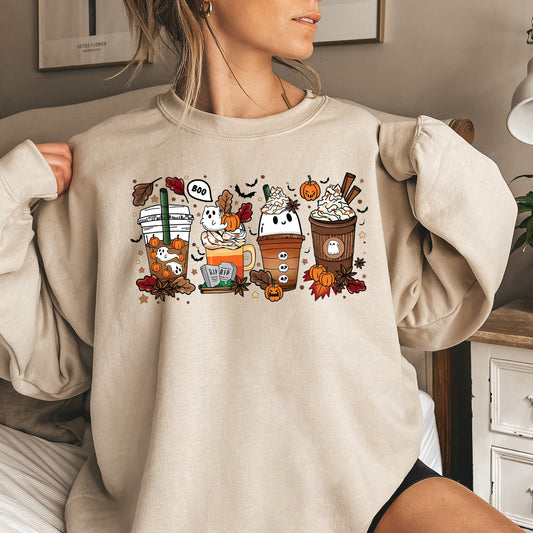 Boo Pumpkin Coffee Halloween Sweatshirt