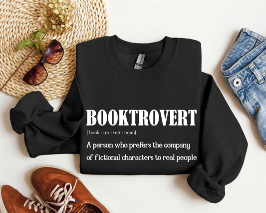 Booktrovert Funny Sweatshirt, Sarcastic College Sweatshirt