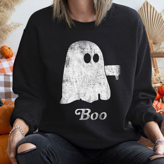 Boo Ghost Halloween Sweatshirt