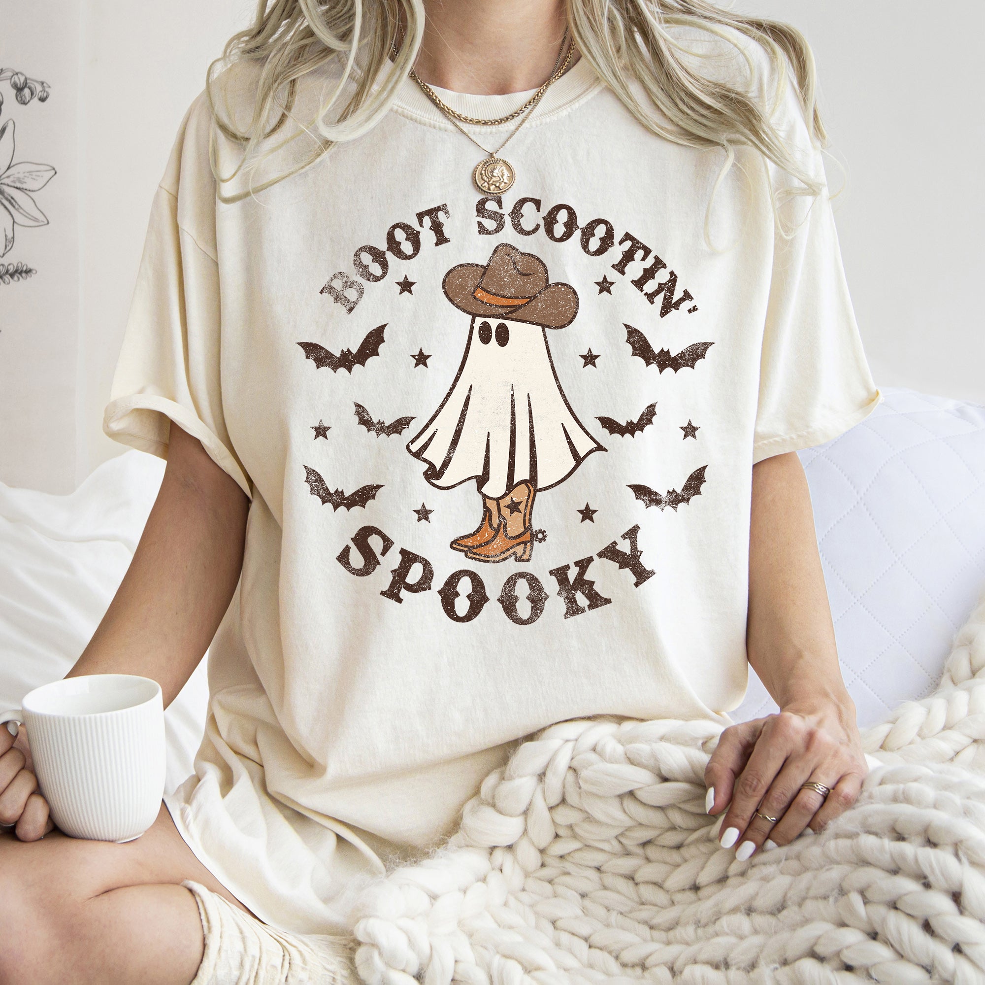 Boot Scooting Spooky Retro Ghost T-shirt