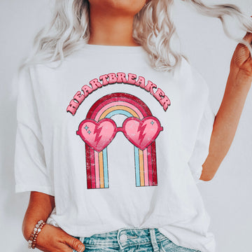 Heart Breaker, Love, Sunglasses, Retro, Comfort Colors Tshirt, Valentine's Day