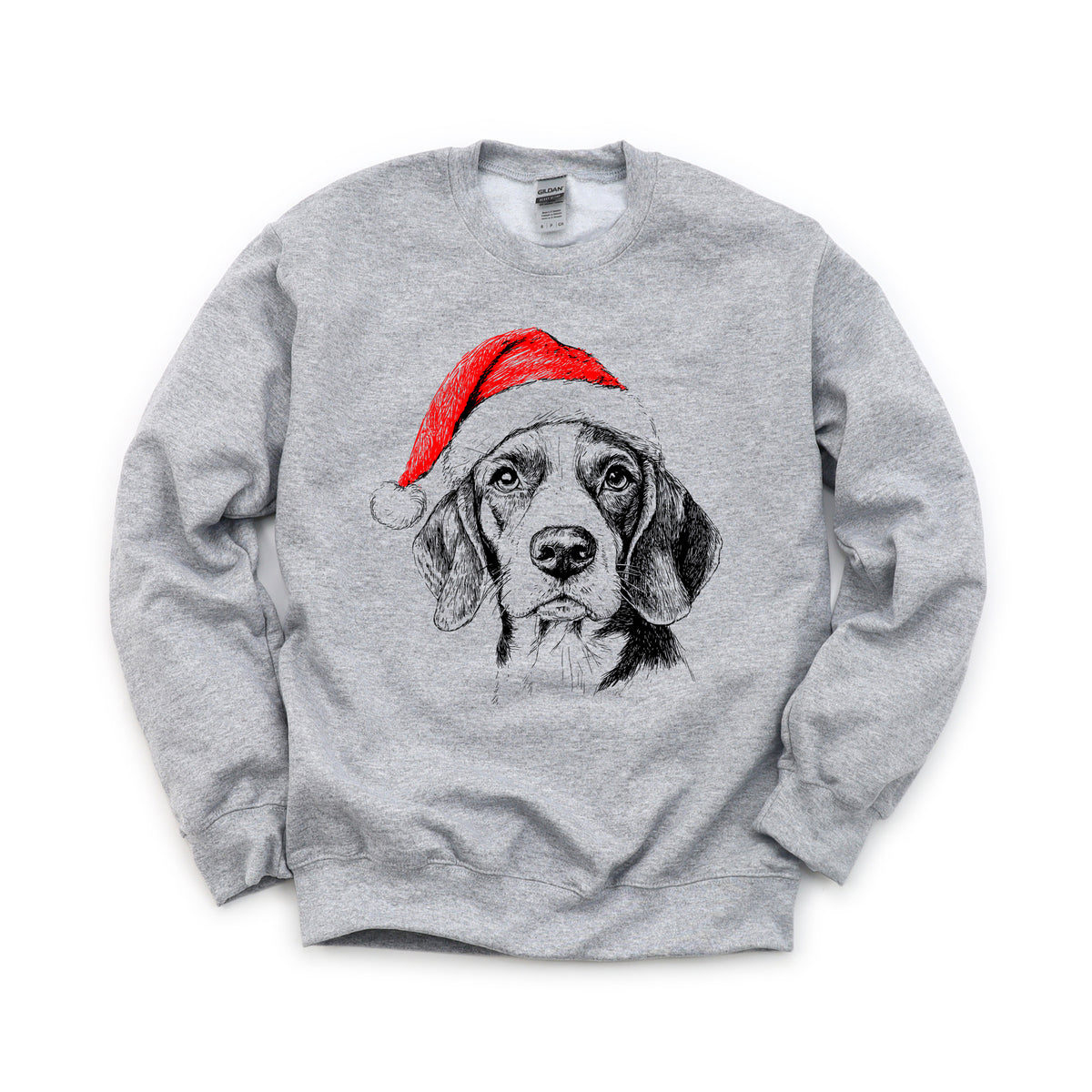Beagle Christmas dog sweatshirt — adult and youth Sport Grey