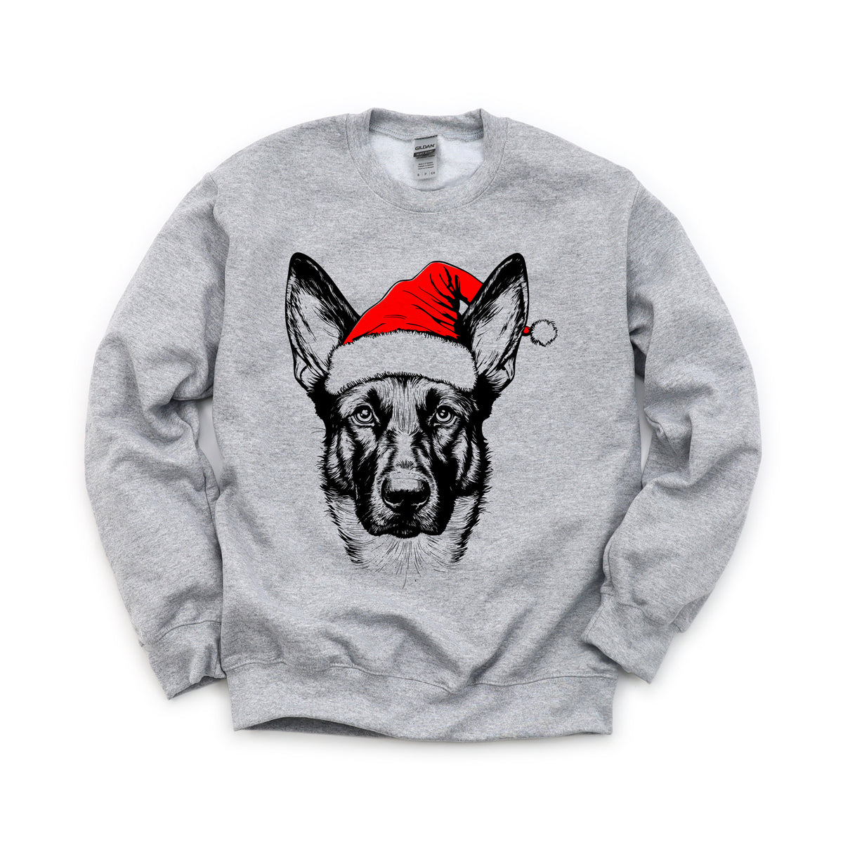 Belgian Malinois Christmas dog sweatshirt — adult and youth Sport Grey