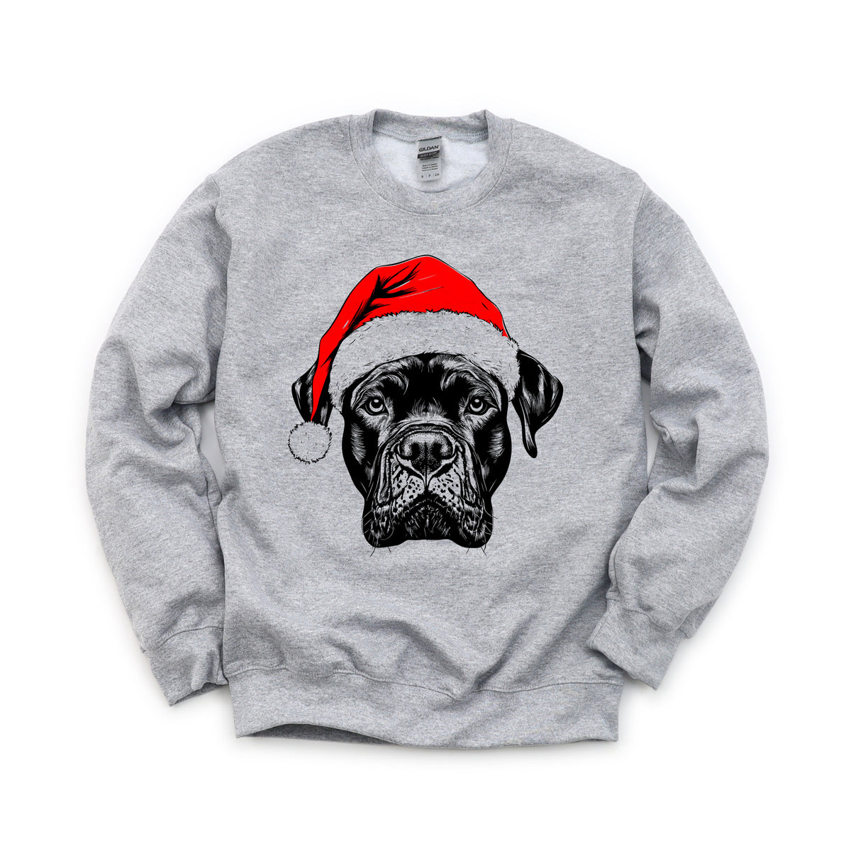 Cane Corso Christmas dog sweatshirt — adult and youth Sport Grey