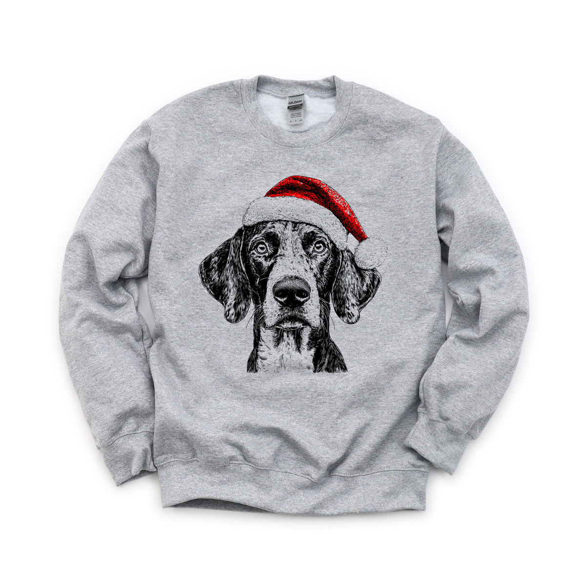German Shorthaired Pointer Christmas dog sweatshirt — adult and youth Sport Grey