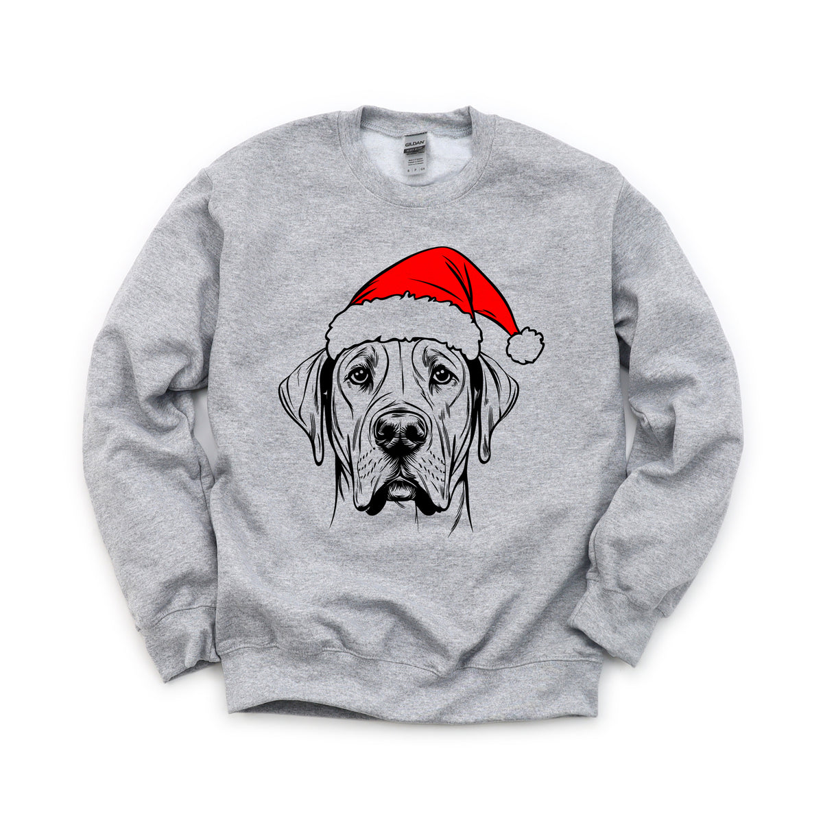 Great Dane Christmas dog sweatshirt — adult and youth Sport Grey