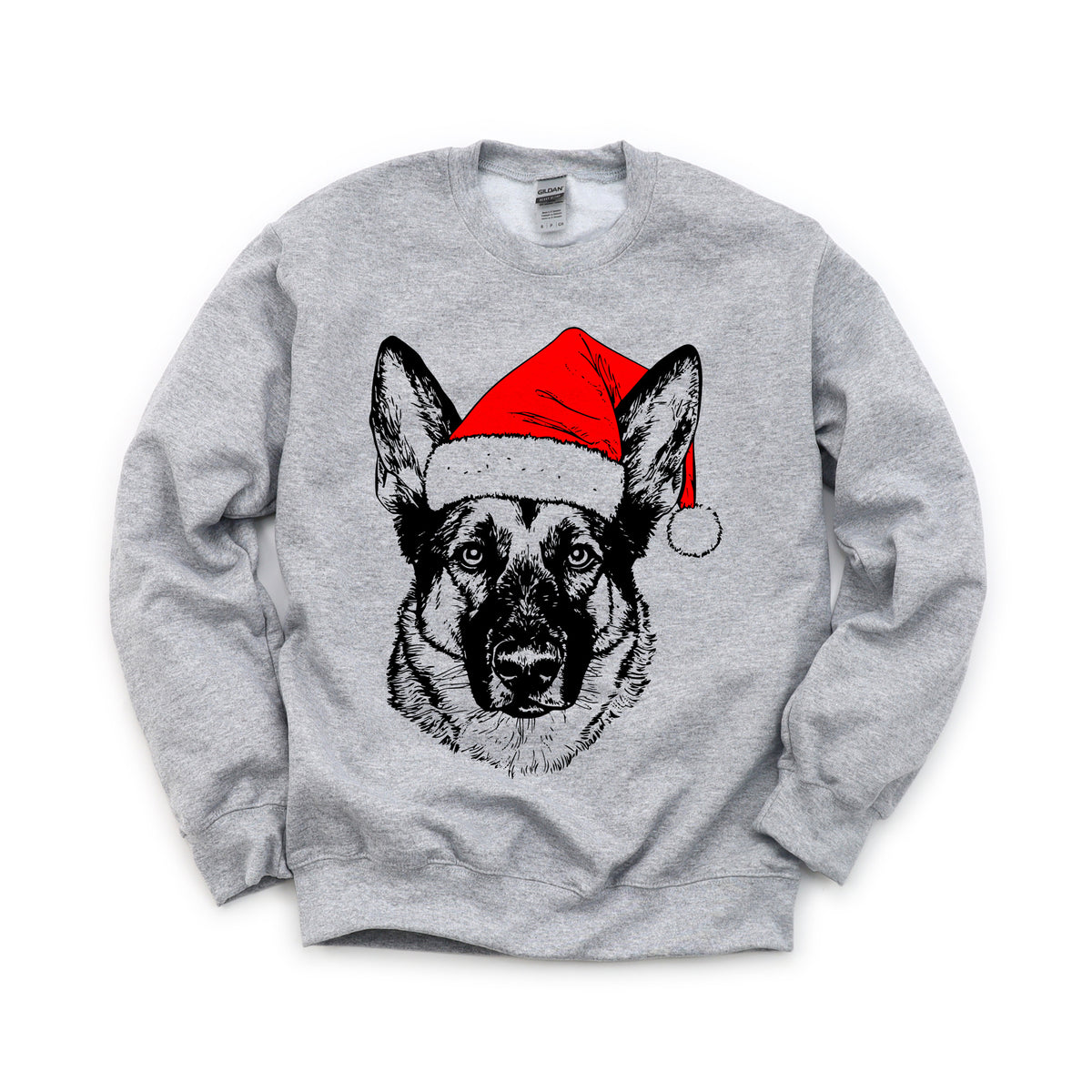 Norwegian Elkhound Christmas dog sweatshirt — adult and youth Sport Grey
