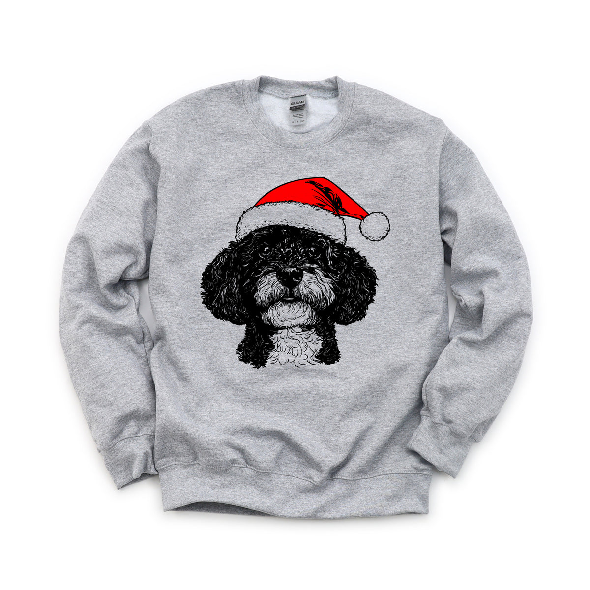 Portuguese Water Dog Christmas dog sweatshirt — adult and youth Sport Grey