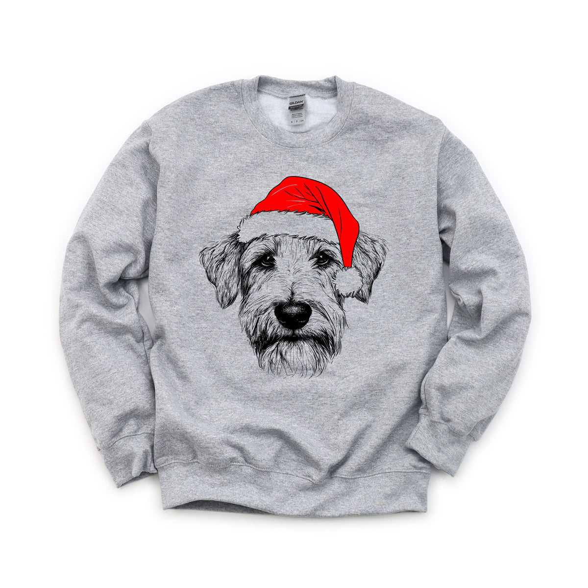 Wheaten Terrier Christmas dog sweatshirt — adult and youth Sport Grey