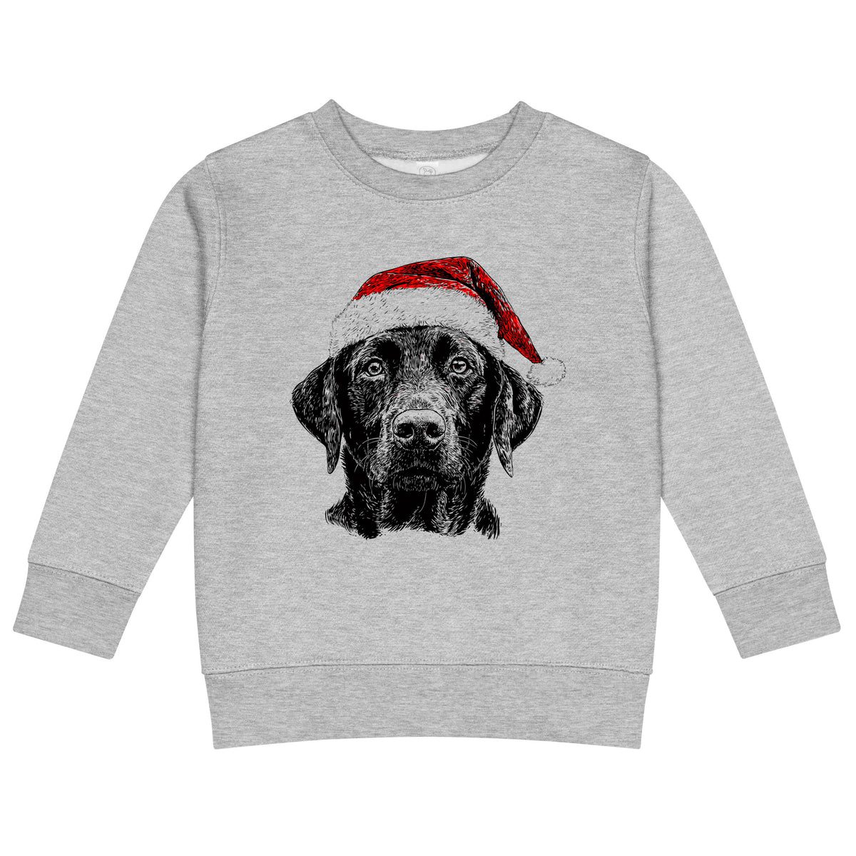 Black Labrador Christmas dog sweatshirt — toddler and kids Heather