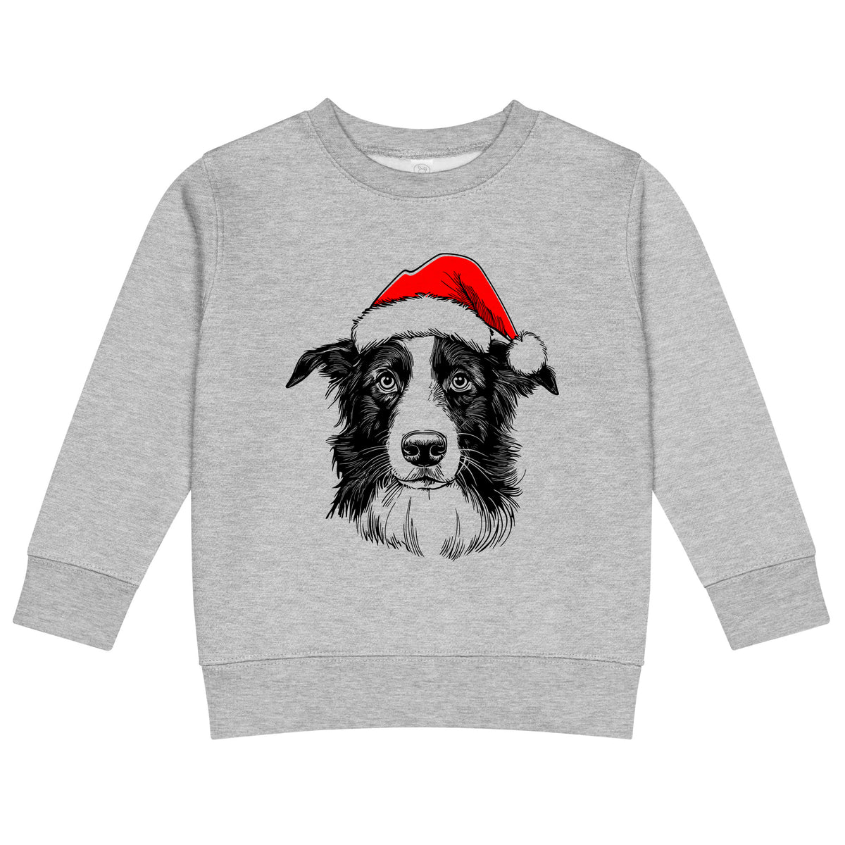 Border Collie Christmas dog sweatshirt — toddler and kids Heather