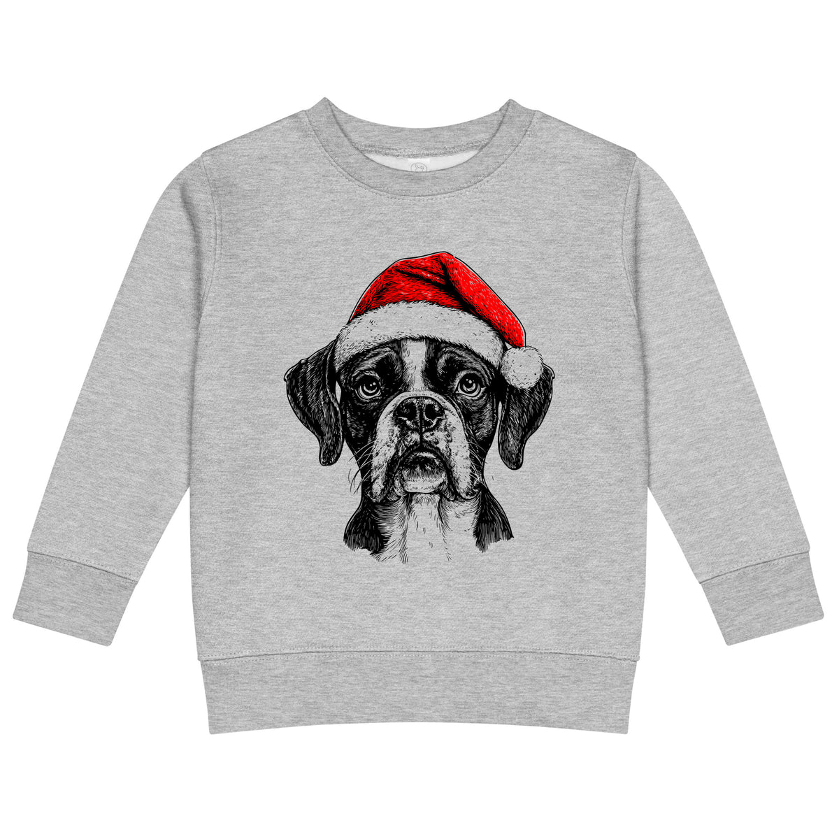 Boxer Christmas dog sweatshirt — toddler and kids Heather