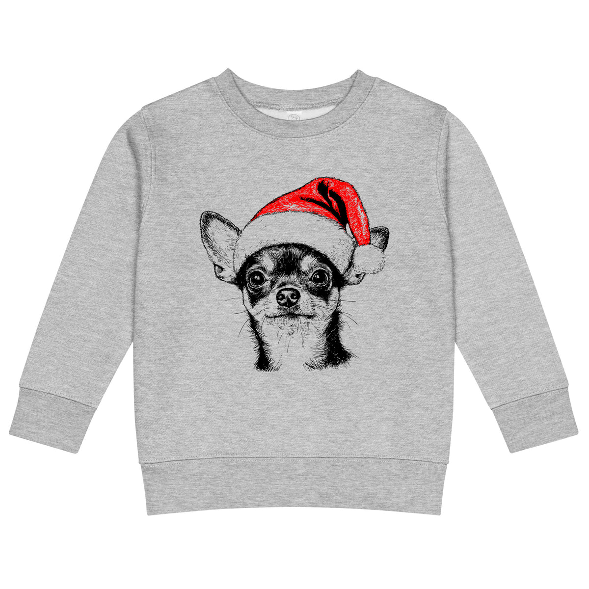 Chihuahua Christmas dog sweatshirt — toddler and kids Heather