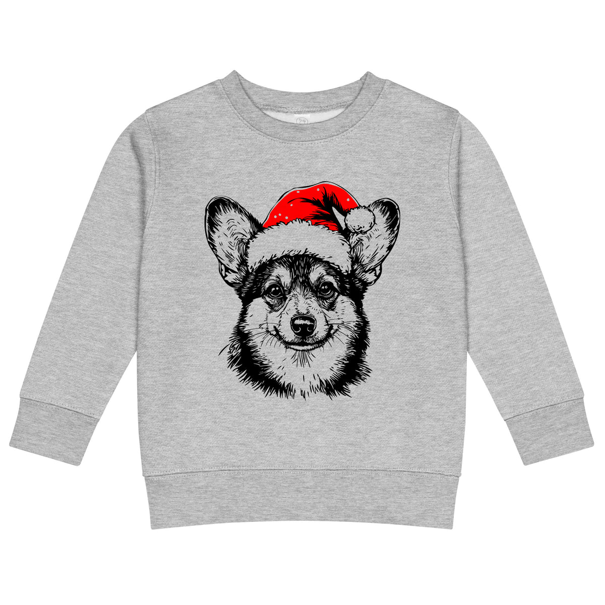 Corgi Christmas dog sweatshirt — toddler and kids Heather