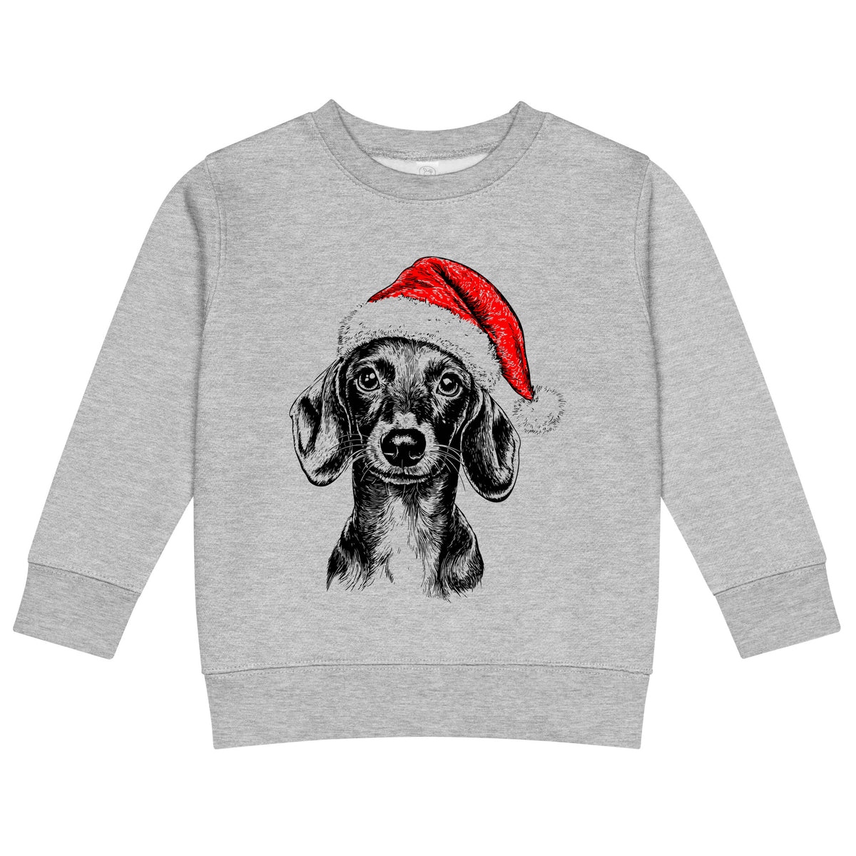 Dachshund Christmas dog sweatshirt — toddler and kids Heather
