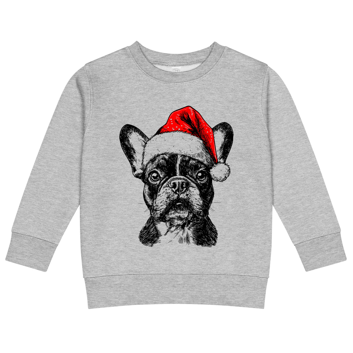 French Bulldog Christmas dog sweatshirt — toddler and kids Heather