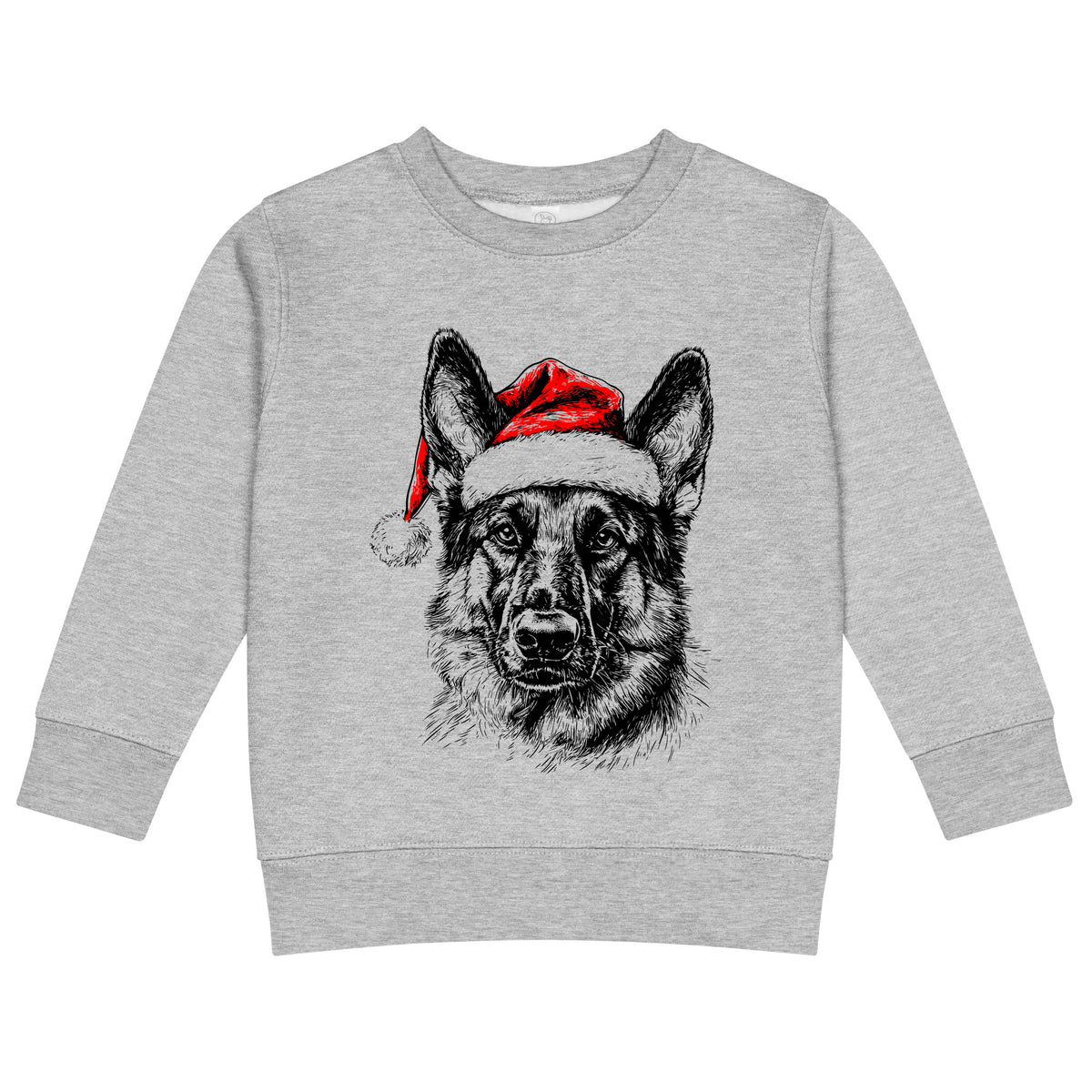 German Shepherd Christmas dog sweatshirt — toddler and kids Heather