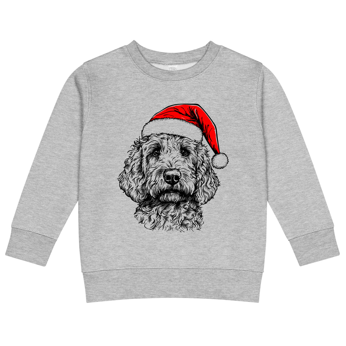 Goldendoodle Christmas dog sweatshirt — toddler and kids Heather