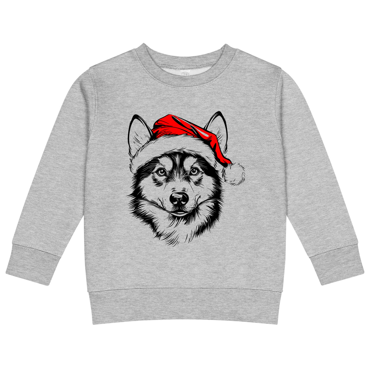 Husky Christmas dog sweatshirt — toddler and kids Heather