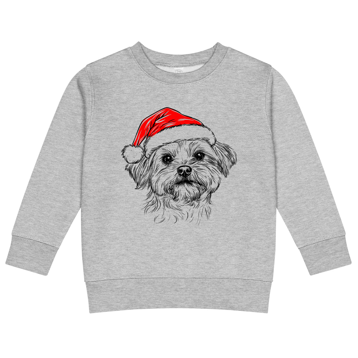 Maltese Christmas dog sweatshirt — toddler and kids Heather