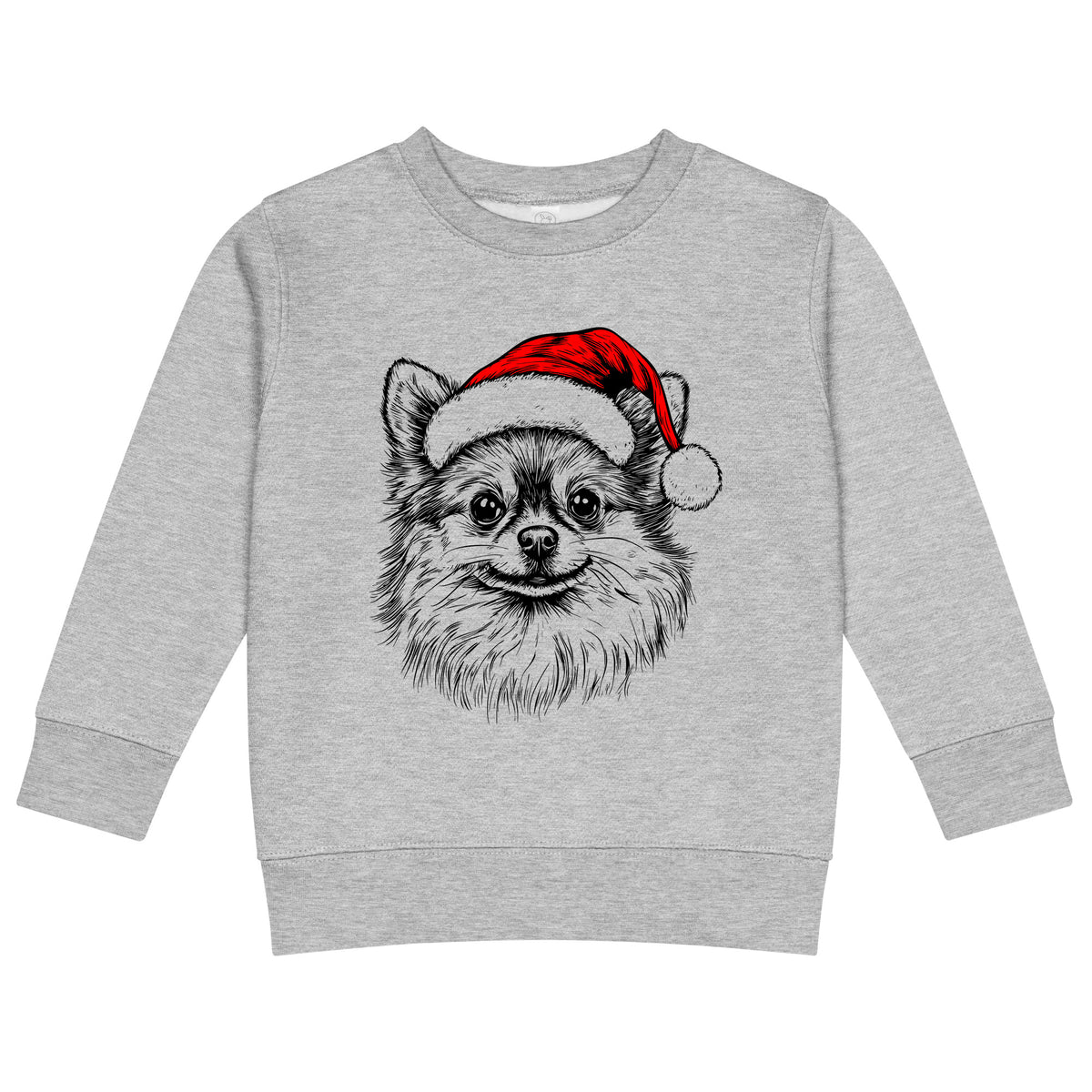 Pomeranian Christmas dog sweatshirt — toddler and kids Heather