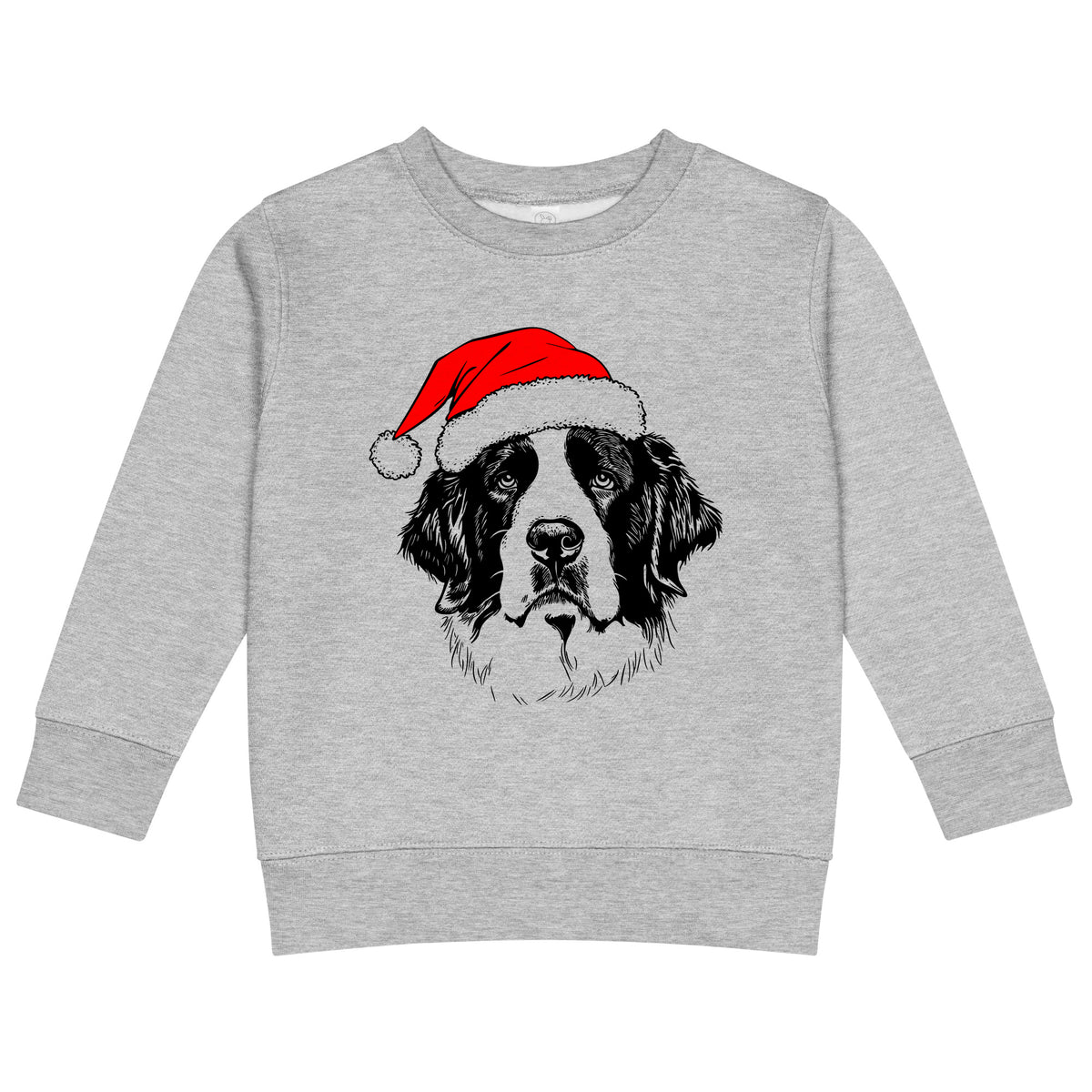 Saint Bernard Christmas dog sweatshirt — toddler and kids Heather