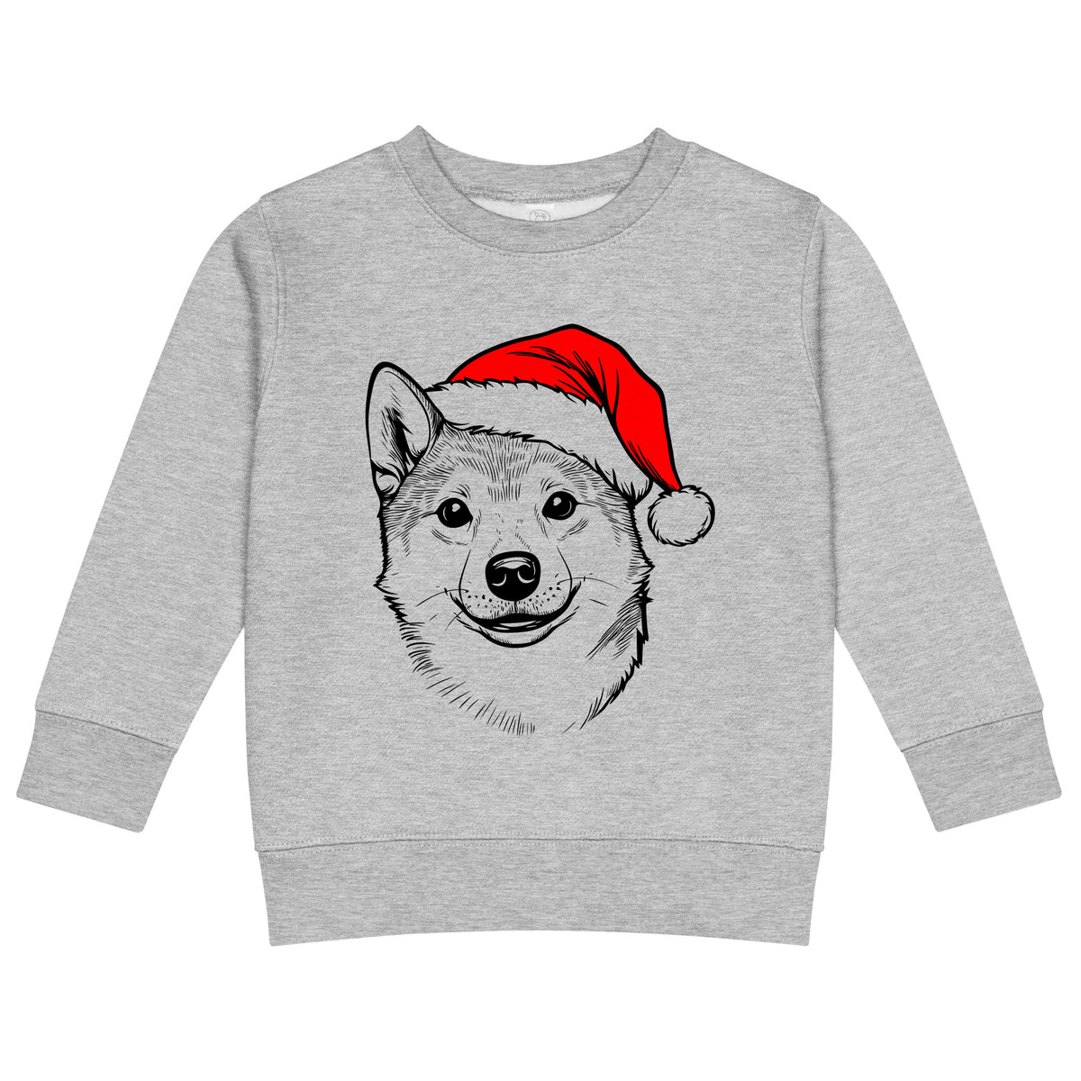 Shiba Inu Christmas dog sweatshirt — toddler and kids Heather